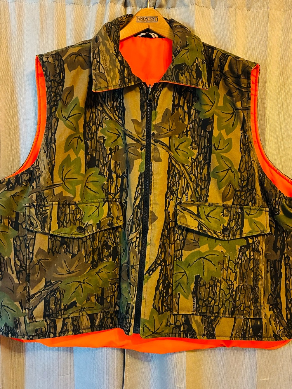 Winchester Vest Mens 2X Reversible Treebark Camo Orange Conceal Puffer Full Zip